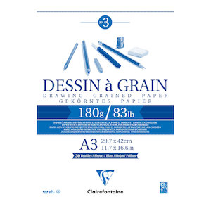 Stationery: Clairefontaine Drawing Pad Grain A3 180g 30sh