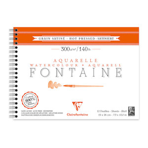 Fontaine Hot Press Spiral Pad 19x26cm 300g 12sh