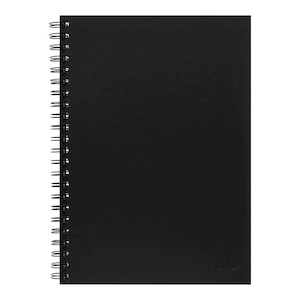 Icon Spiral Notebook A4 Hard Cover Black 200 pg