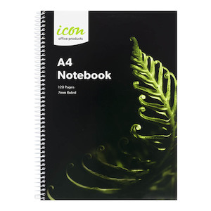 Stationery: Icon Spiral Notebook A4 Soft cover 120 pg