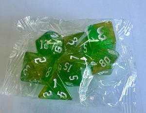 Hobby equipment and supply: Lemon Lime - 7pc Polyheral Dice Set