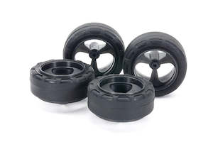 Tamiysa Mini 4wd 15541 Sm Dia Low Fric Narrow Tires & Carbon Wheel set