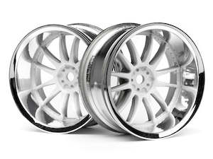 Hobby equipment and supply: HPI Racing 3285 Work XSA 02c Wheel 26mm Chrome/White (9mm Offset)