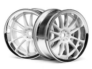 Hobby equipment and supply: HPI Racing 3283 Work XSA 02c Wheel 26mm Chrome/White (3mm offset)