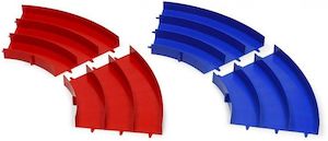 Hobby equipment and supply: Tamiya Mini 4wd 69573 Japan Cup Junior Circuit Curve Section Set (Blue/Red, 2pcs. Each)