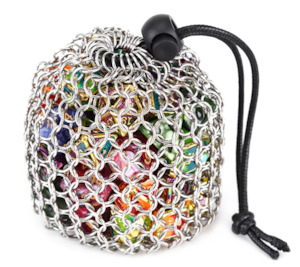 Hobby equipment and supply: Chainmail Dice Bag (Silver)