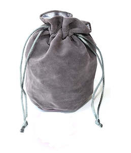 Velvet Drawstring Dice Bag (Grey)