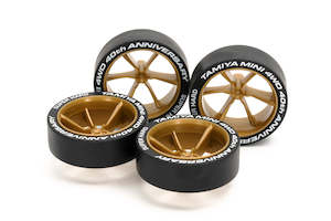 Hobby equipment and supply: Tamiya Mini 4wd 95639 Super Hard Large Diameter Low Height Tires & 6 Spoke Wheels