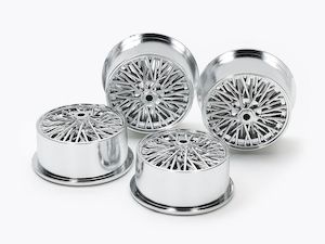 Hobby equipment and supply: Tamiya Mini 4WD 95531 Wire Spoke Wheels for Low-Profile Tires (Silver Plated)