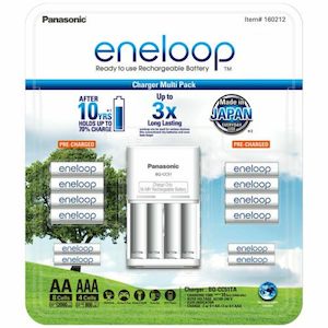 Panasonic Eneloop Rechargeable NiMH Batteries Set 8x AA + 4x AAA + Charger