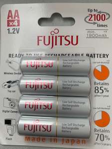 Fujitsu 2000mAh Rechargeable Batteries - AA 4pack