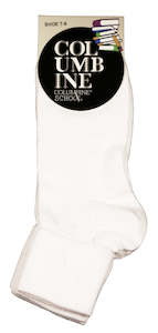 White Cotton Socks Turn Over Top (TOT) 3 Pair Pack