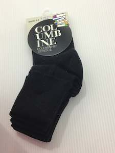 Tinwald School: Black Cotton Socks- Turn Over Top (TOT) -3 Pair Pack