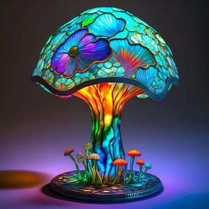 Stained Multi-Colored Mushroom Lamp
 | TOUCHANDCATCH NZ