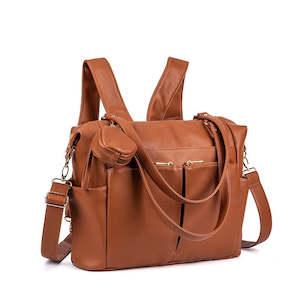 Vegan Leather Nappy Bag, Nappy Backpack TC587 | TOUCHANDCATCH NZ