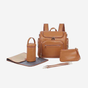 Vegan Leather Nappy Bag, Nappy Backpack TC550 | TOUCHANDCATCH NZ