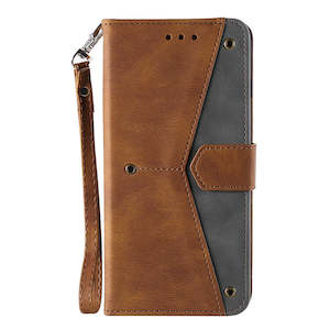 Vegan Leather iPhone Case D41 Brown | TOUCHANDCATCH NZ