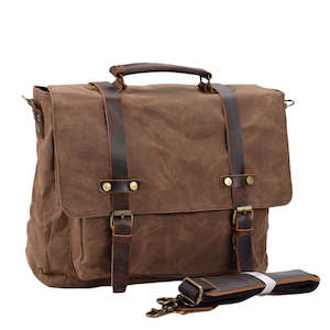 Waxed Canvas Men's Crossbody Bag, 15.6" Laptop Bag TC147 | TOUCHANDCATCH NZ