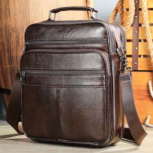 Handbag: Men's Genuine Leather Satchel, Crossbody Bag, 13" Laptop Bag TC147| TOUCHANDCATCH NZ