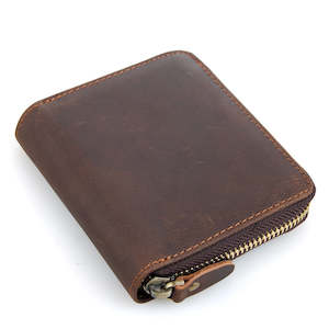 Men's Leather Zip-Around Wallet TC383 | TOUCHANDCATCH NZ