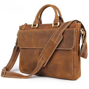 Genuine Leather Crossbody, 15.6" Laptop Bag, Briefcase 413 | TOUCHANDCATCH NZ