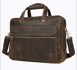 Genuine Leather Crossbody Bag, 15.6" Laptop Bag, Briefcase 488 | TOUCHANDCATCH NZ