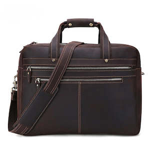 Genuine Leather Crossbody Bag, 17.6" Laptop Bag, Briefcase 494 | TOUCHANDCATCH NZ