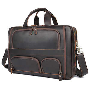 Men's Genuine Leather Crossbody Bag, 17.6" Laptop Bag, Briefcase 489 | TOUCHANDCATCH NZ