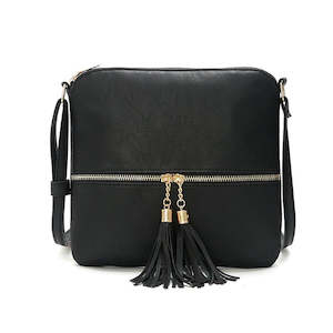 Women's Vegan Leather Crossbody Bag TC668 Black Colour | TOUCHANDCATCH NZ