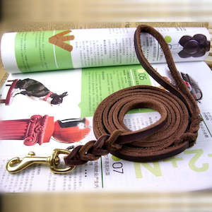 Genuine Leather Tape Dog Lead, Pet Lead 1.5M Weaven | TOUCHANDCATCH NZ