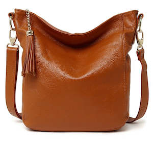 Women's Genuine Leather Tote Bag, Crossbody Bag 1113BRN | TOUCHANDCATCH NZ