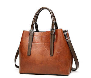 Women's Vegan Leather HandBag, Crossbody Bag 1015 Brown | TOUCHANDCATCH NZ