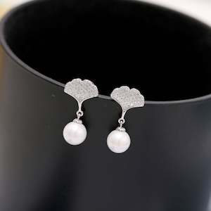 Women's Zircon Pearl Earrings 221 | TOUCHANDCATCH NZ