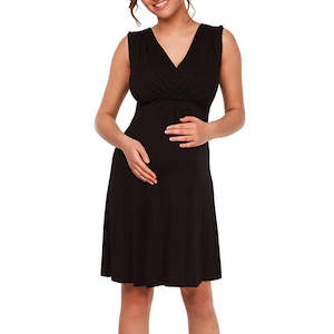 V-Nect Maternity Dress Black 8962 | TOUCHANDCATCH NZ