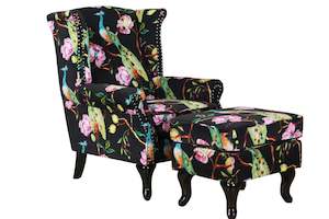 TNC Peacock Wing Chair and Ottoman 2199S-04