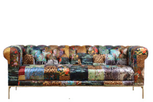 TNC Contemporary Chesterfield 3 Seater Sofa, 1190S Patchwork 55D