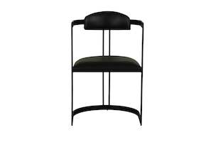 Furniture: TNC Lunette Chair, Black Leather and Steel Frame