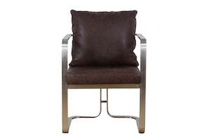 TNC Steel and Leather Dining Chair