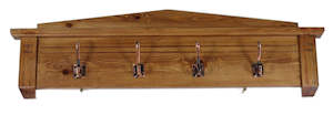 Solid Wood Coat Rack, 4 Hooks