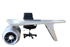 Furniture: TNC Aviator Office Desk, Aluminum, AT005