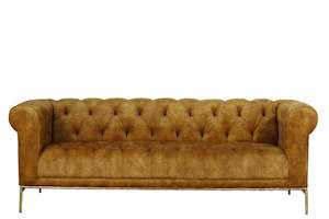 TNC Contemporary Chesterfield 3 Seater Sofa, 1190S Mustard