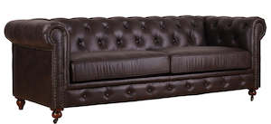 TNC Chesterfield 3 Seater Sofa, 1060S Dark Brown