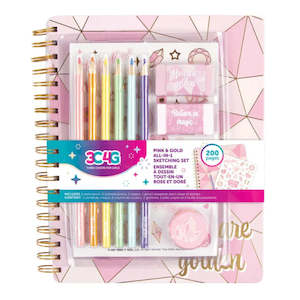 Toy: 3C4G - Pink & Gold All in 1 Sketching Set