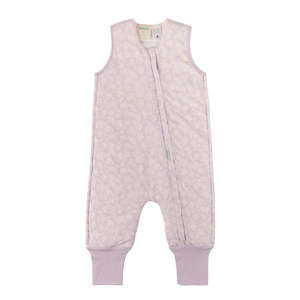 Woolbabe Duvet Merino/Organic Cotton Sleeping Suit - Mauve Manuka Size 1-4 years