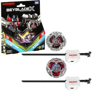 Beyblade X: Transformers Collab Pack - Optimus Prime 4-60P vs. Megatron 4-80B