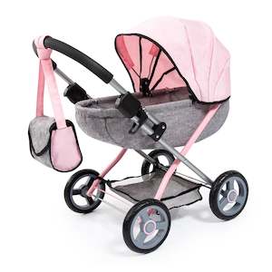 Bayer: Cosy Dolls Pram - Grey/Pink