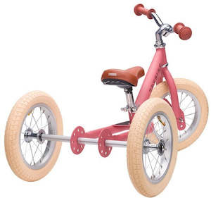 Toy: Trybike: 2-In-1 Steel Balance Bike - (Matte Pink/Brown)