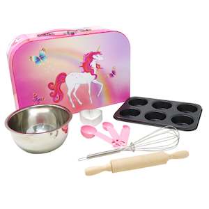 Toy: Pink Poppy: Unicorn Butterfly - Kid's Baking Set & Carry Case