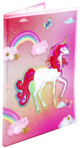 Pink Poppy: Unicorn Butterfly - 3D Lockable Diary