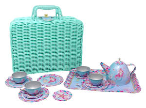 Pink Poppy: Shimmering Mermaid - Tea Set in Basket